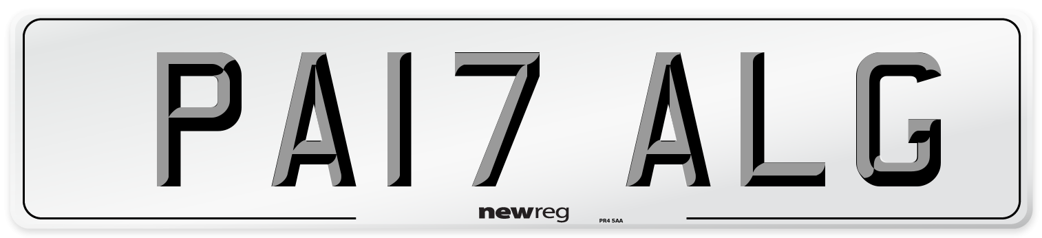PA17 ALG Number Plate from New Reg